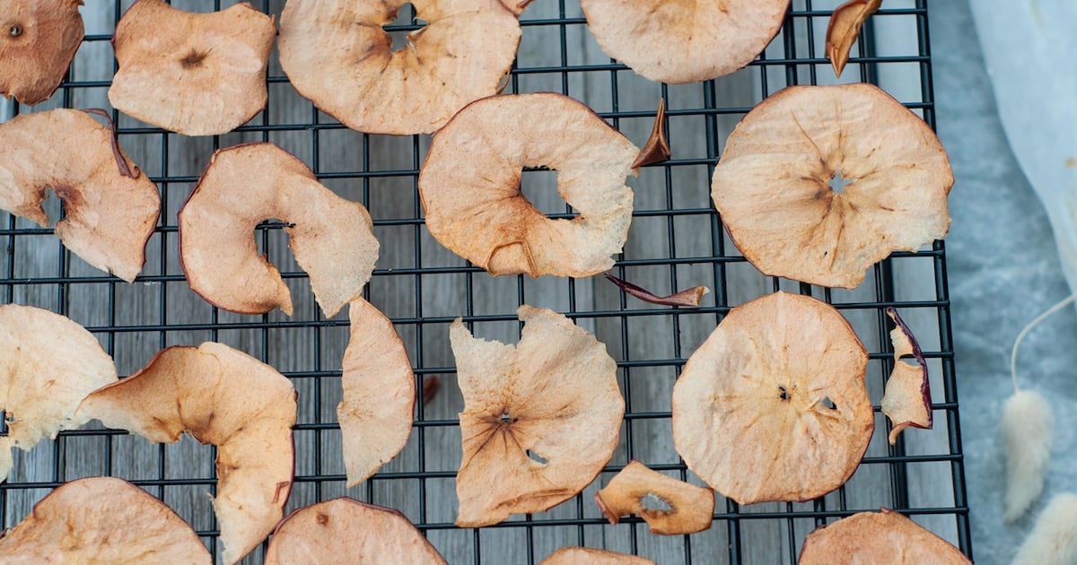 chips de pommes sechees au four sur une grille src Toquée de pommes : 10 recettes gourmandes pour croquer lautomne