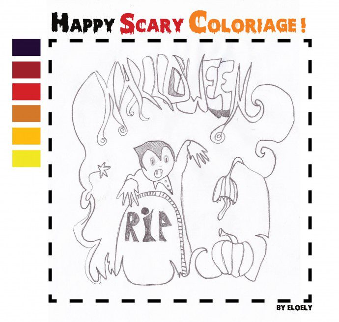 happy coloriage 690x657 Happy scary coloriage !