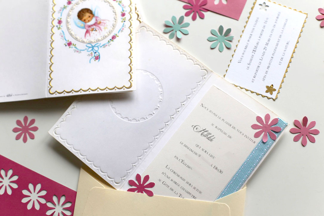 160124 faire part bapteme 8 Un faire part de baptême rétro pour Mathilde