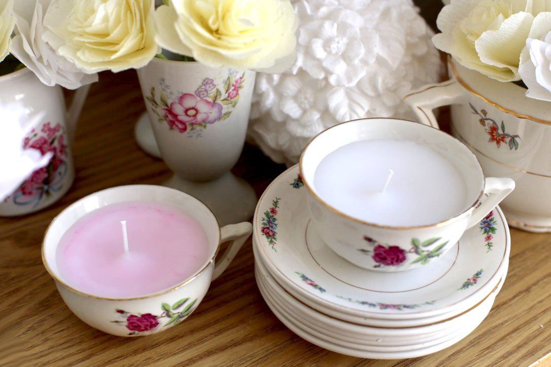 160323 bougie tasse retro vintage Détourner ses tasses vintage en bougies