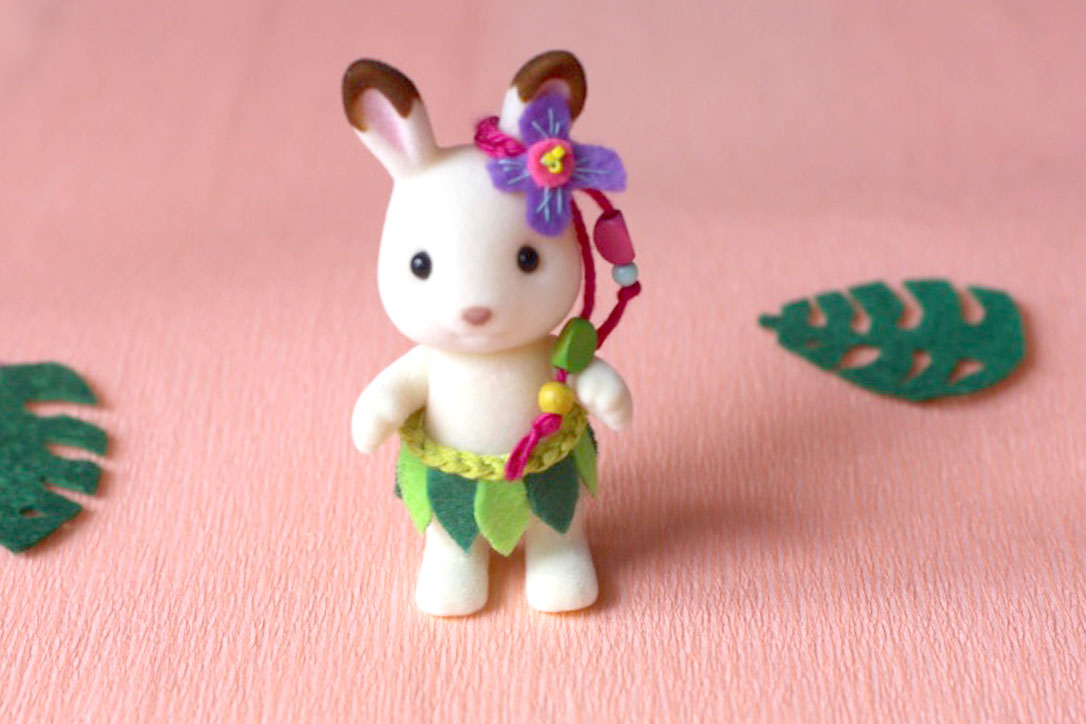 160623 fils lapin chocolat sylvanian hawaii Aloha Sylvanian Family (DIY tenues)