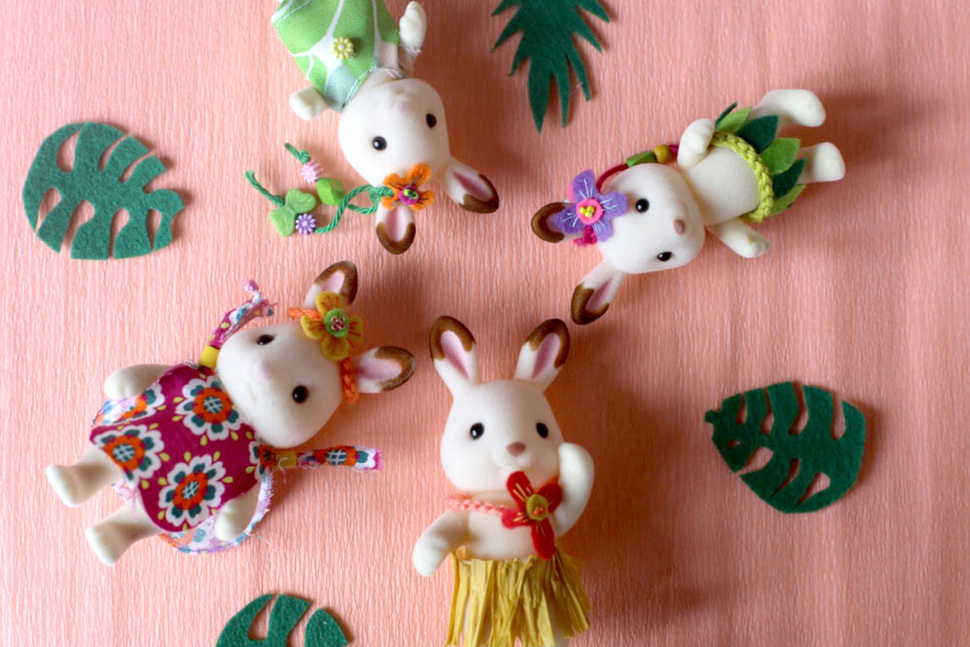 160623 hawaii sylvanian famille lapin chocolat Aloha Sylvanian Family (DIY tenues)