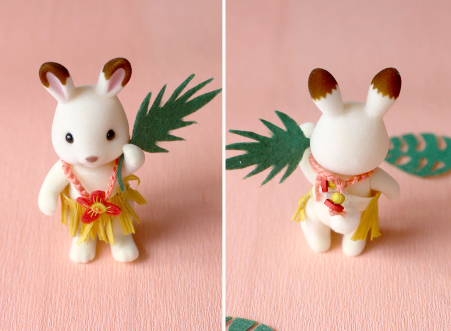 160623 papa hawaii sylvanian tenue raphia Aloha Sylvanian Family (DIY tenues)