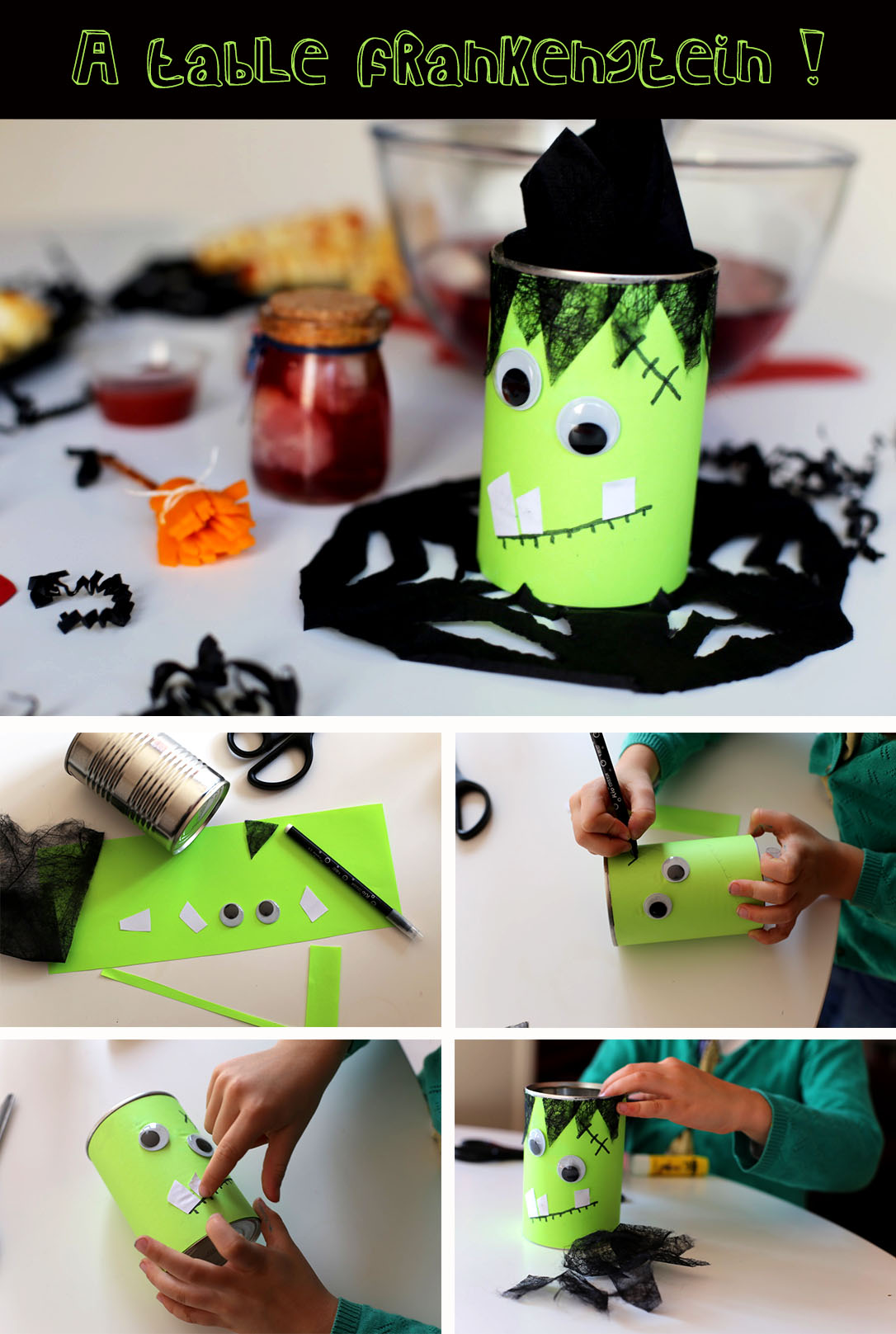 161012 frankenstein table halloween porte serviette diy Une table de sorcière pour Halloween