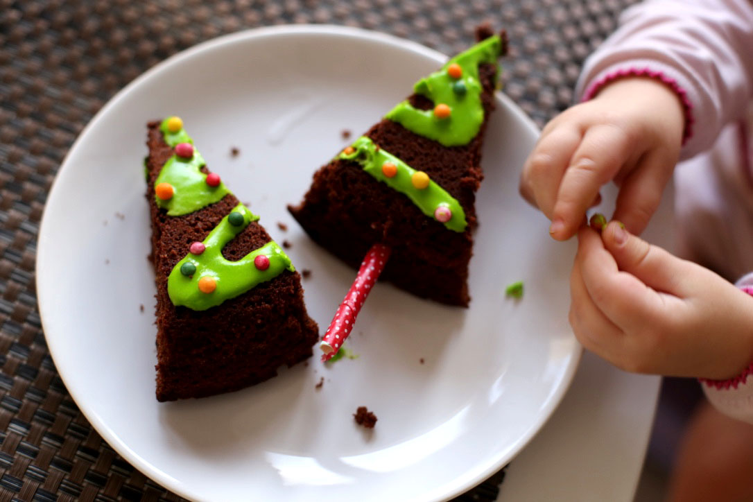 Nos sapins de Noel, moelleux au chocolat