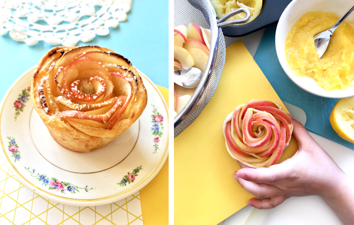 170420 rose tarte copie Citron + Pomme + Mercredi = Des roses tartes au Lemon Curd !